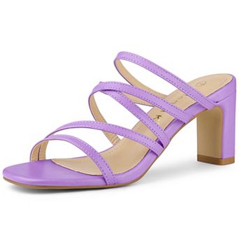 Women's Slip On Crisscross Strap Block Heels Sandals