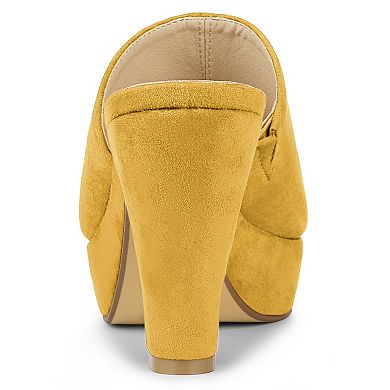 Women's Open Toe Platform Chunky Heel Slides Sandals