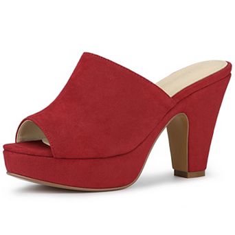 Women's Open Toe Platform Chunky Heel Slides Sandals