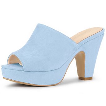 Women's Open Toe Platform Chunky Heel Slides Sandals