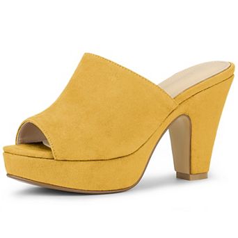 Women's Open Toe Platform Chunky Heel Slides Sandals