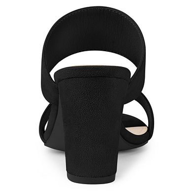 Women's Opened Toe Block Heeled Slide Sandals