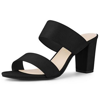 Women's Opened Toe Block Heeled Slide Sandals