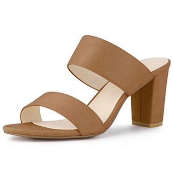 Women's Opened Toe Block Heeled Slide Sandals