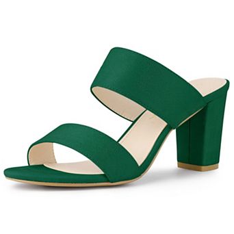 Women's Opened Toe Block Heeled Slide Sandals
