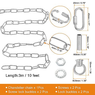 Lighting Chain for Hanging Lamp, Chandelier Chain Light Fixture Chain for Pendant Light