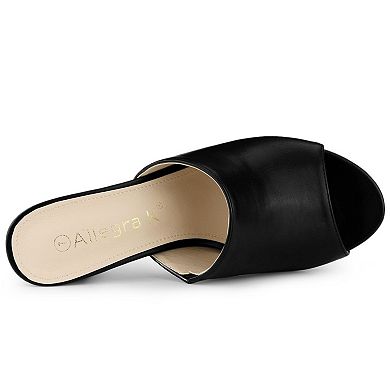 Women's Slip on Block Heel Slide Sandals