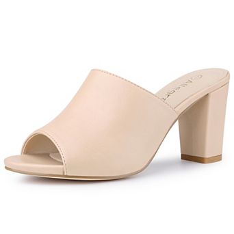 Women's Slip on Block Heel Slide Sandals