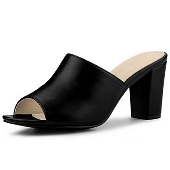 Women's Slip on Block Heel Slide Sandals