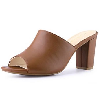 Women's Slip on Block Heel Slide Sandals