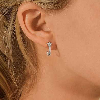 MC Collective Sterling Silver Cubic Zirconia Star Jacket Earrings