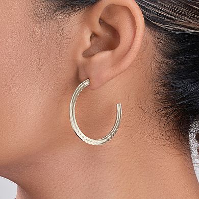MC Collective Herringbone Chain Hoop Earrings