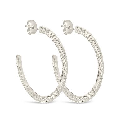 MC Collective Herringbone Chain Hoop Earrings