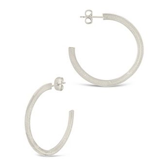 MC Collective Herringbone Chain Hoop Earrings