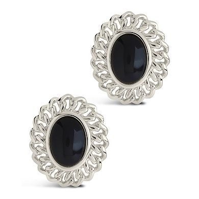 MC Collective Black Cubic Zirconia Statement Stud Earrings
