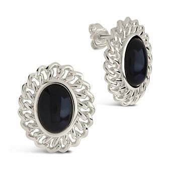 MC Collective Black Cubic Zirconia Statement Stud Earrings