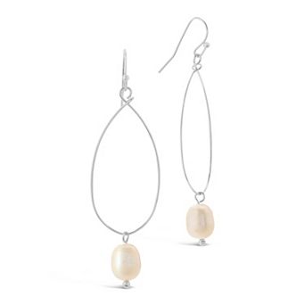 MC Collective Teardrop Dyed Simulated Pearl Dangle Earrings