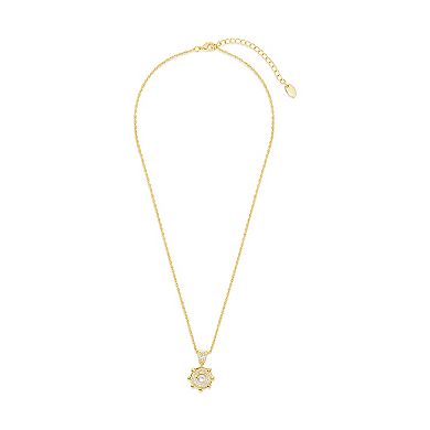 MC Collective Cubic Zirconia & Dyed Simulated Pearl Pendant Necklace