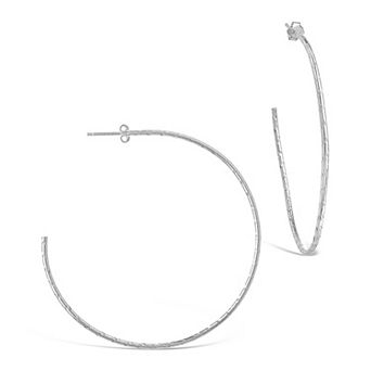MC Collective Sterling Silver Textured Hoops