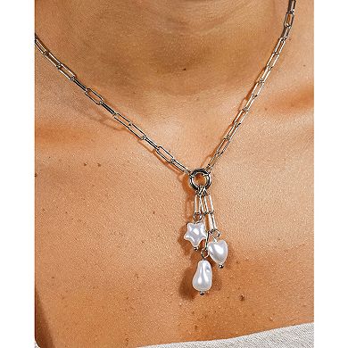 MC Collective Mixed Dyed Simulated Pearl Charm Necklace