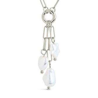 MC Collective Mixed Dyed Simulated Pearl Charm Necklace