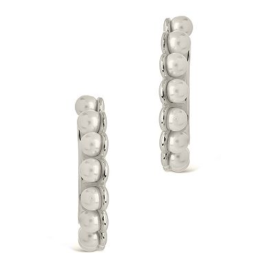 MC Collective Dyed Simulated Pearl Bubble Hoop Earrings