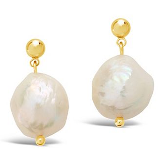 MC Collective Baroque Dyed Simulated Pearl Drop Stud Earrings
