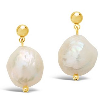 MC Collective Baroque Dyed Simulated Pearl Drop Stud Earrings