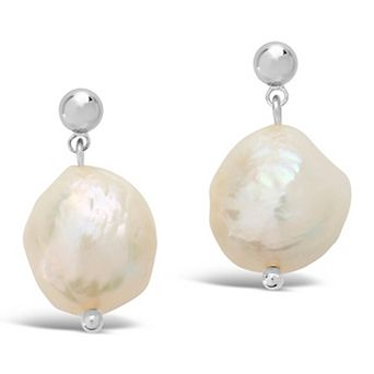 MC Collective Baroque Dyed Simulated Pearl Drop Stud Earrings