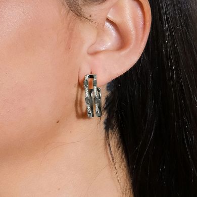 MC Collective Cubic Zirconia Station Hoop Earrings