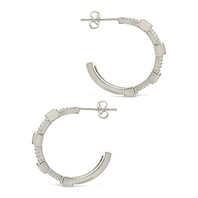 MC Collective Cubic Zirconia Station Hoop Earrings