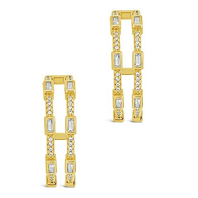 MC Collective Cubic Zirconia Station Hoop Earrings