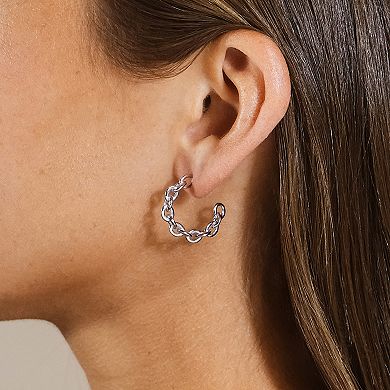 MC Collective Sterling Silver Delicate Chain Hoops