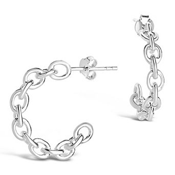 MC Collective Sterling Silver Delicate Chain Hoops