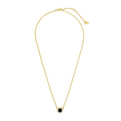 MC Collective Cubic Zirconia Bezel Rose Petal Pendant Necklace