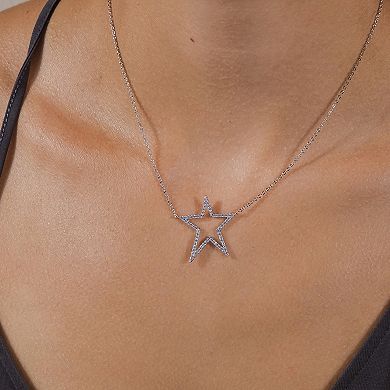 MC Collective Stationed Cubic Zirconia Star Outline Necklace