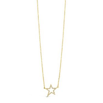 MC Collective Stationed Cubic Zirconia Star Outline Necklace