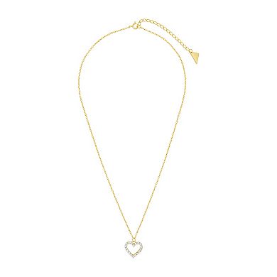 MC Collective Sterling Silver Cubic Zirconia Outline Heart Pendant Necklace
