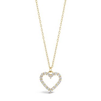 MC Collective Sterling Silver Cubic Zirconia Outline Heart Pendant Necklace