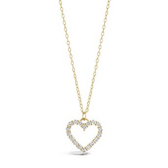 MC Collective Sterling Silver Cubic Zirconia Outline Heart Pendant Necklace
