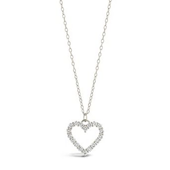 MC Collective Sterling Silver Cubic Zirconia Outline Heart Pendant Necklace
