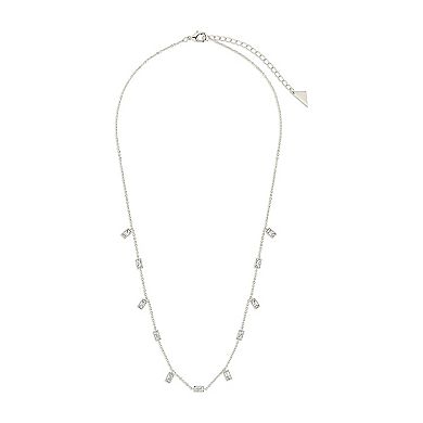 MC Collective Bezel Cubic Zirconia Charm Station Necklace