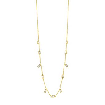 MC Collective Bezel Cubic Zirconia Charm Station Necklace