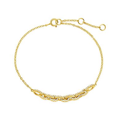 MC Collective Cubic Zirconia Interlocking Chain Bracelet