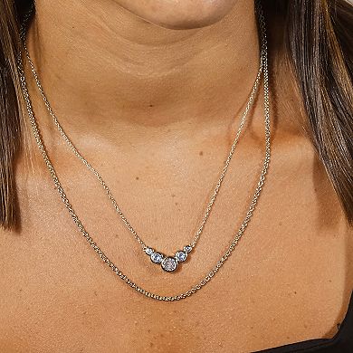 MC Collective Cubic Zirconia Bezel Layered Chain Necklace