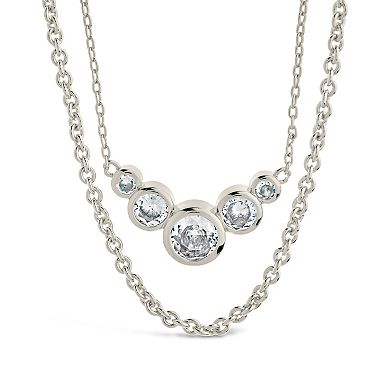 MC Collective Cubic Zirconia Bezel Layered Chain Necklace