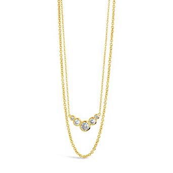 MC Collective Cubic Zirconia Bezel Layered Chain Necklace