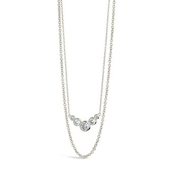 MC Collective Cubic Zirconia Bezel Layered Chain Necklace