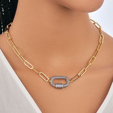MC Collective Cubic Zirconia Carabiner Linked Lock Necklace