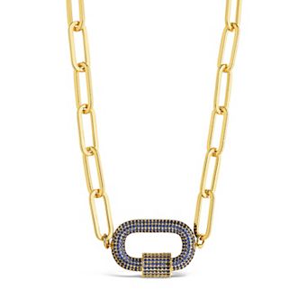 MC Collective Cubic Zirconia Carabiner Linked Lock Necklace